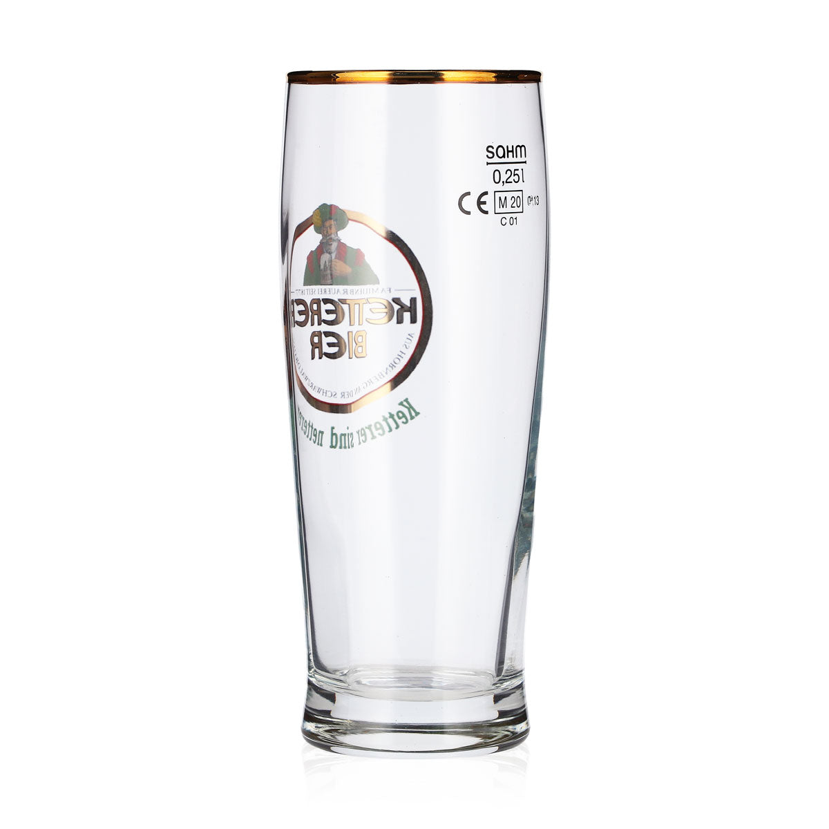 6 verres à bière Ketterer de 0,25 l, bord doré, modèle « Sahm Trumpf » – Vue 4