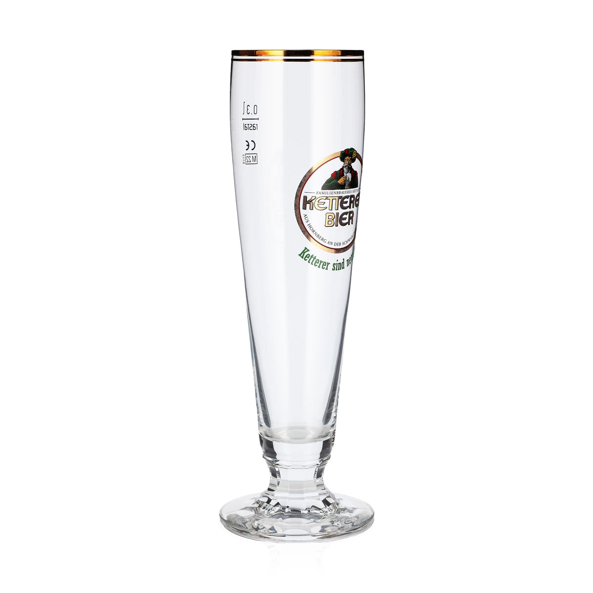 6 verres à bière Ketterer de 0,3 l, forme coupe, bord doré, motif Rastal (lot de 6) – Vue 3