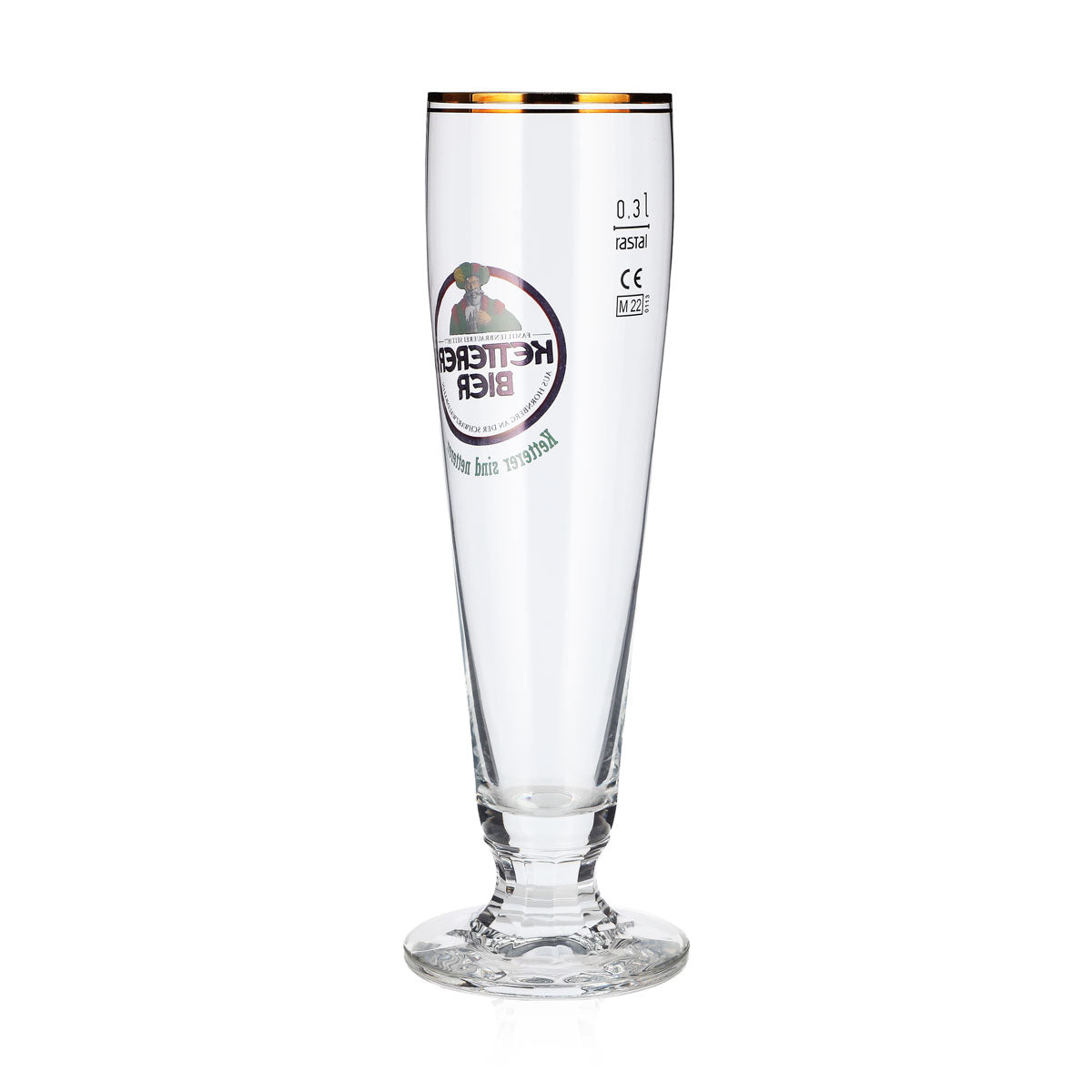 6 verres à bière Ketterer de 0,3 l, forme coupe, bord doré, motif Rastal (lot de 6) – Vue 4