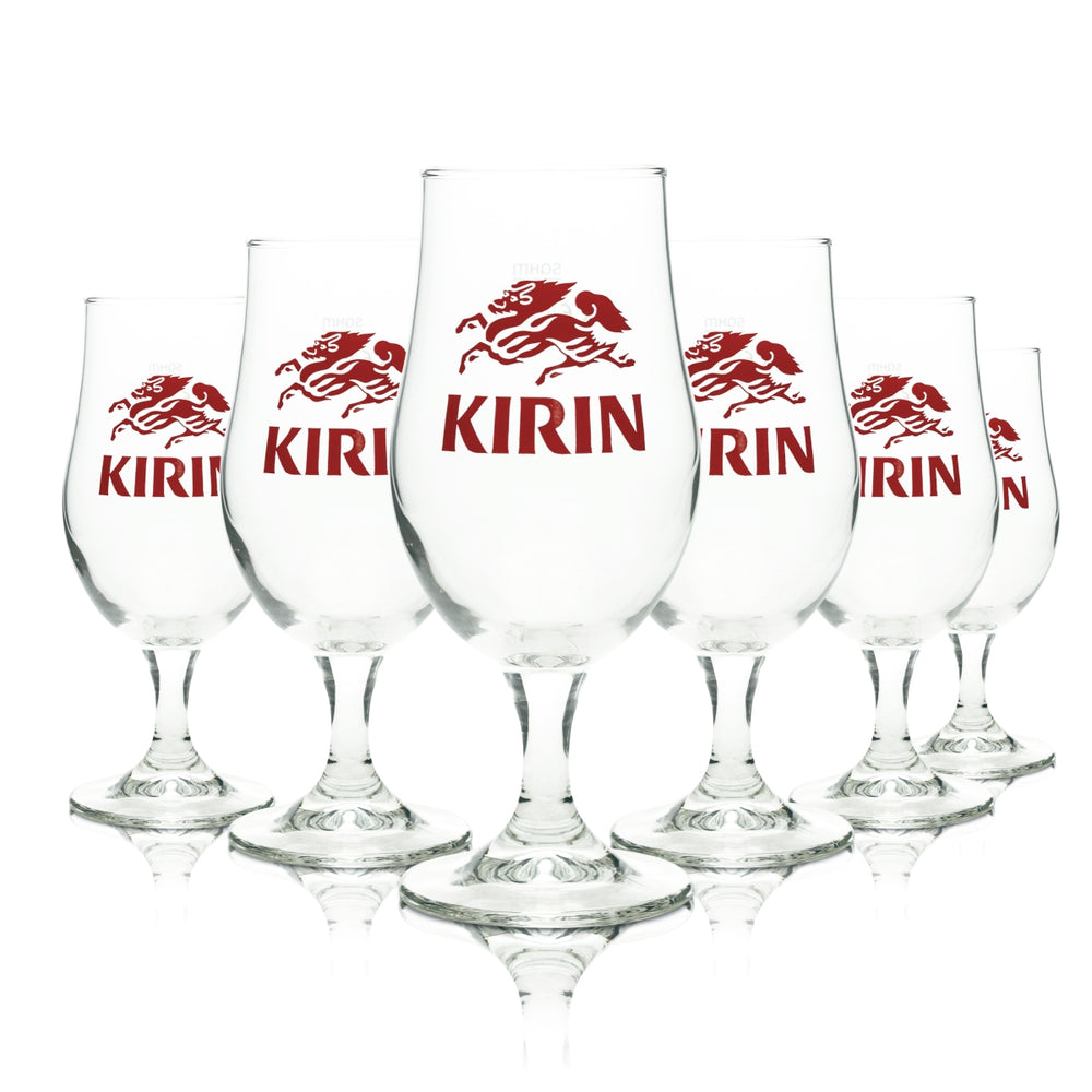 6 verres à bière Kirin Ichiban 0,3 l, forme tulipe, verres à bière japonais, coupe dragon, artisanat