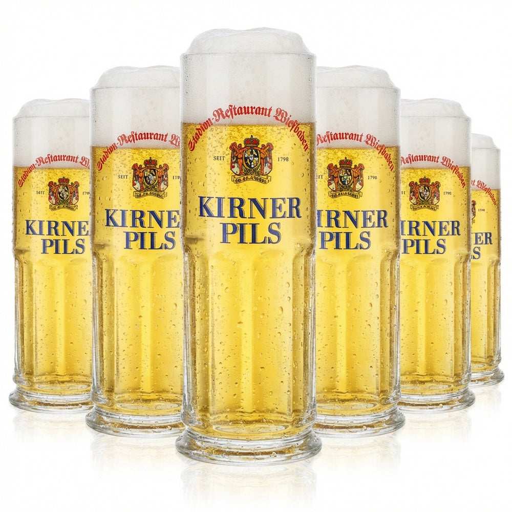 6 verres à bière 0,3 l de la brasserie privée Kirner, chope en relief Maximilian-Seidel  Sahm