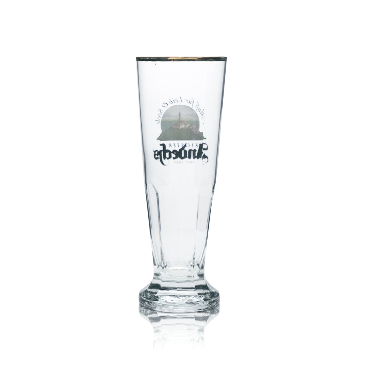 6 verres à bière Andechs Kloster 0,3 l, forme tulipe, bord doré, verres gastronomiques Brau – Vue 3