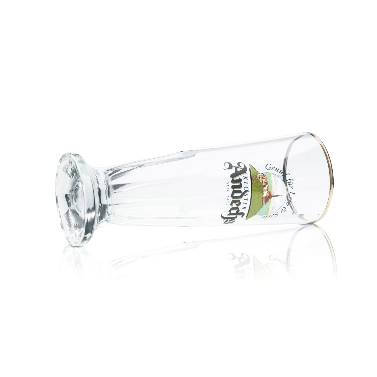6 verres à bière Andechs Kloster 0,3 l, forme tulipe, bord doré, verres gastronomiques Brau – Vue 5