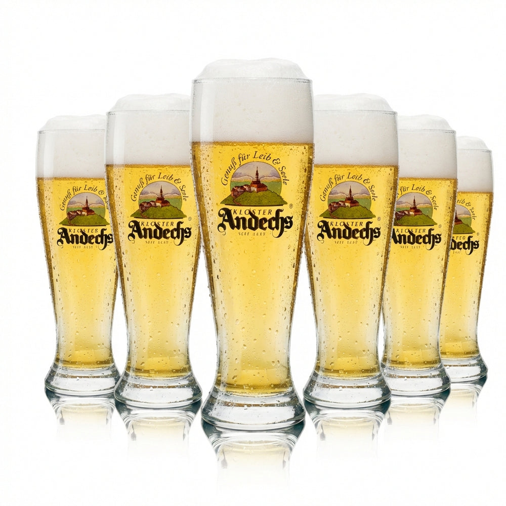 6 verres à bière Andechs Kloster 0,5 l, bière blanche