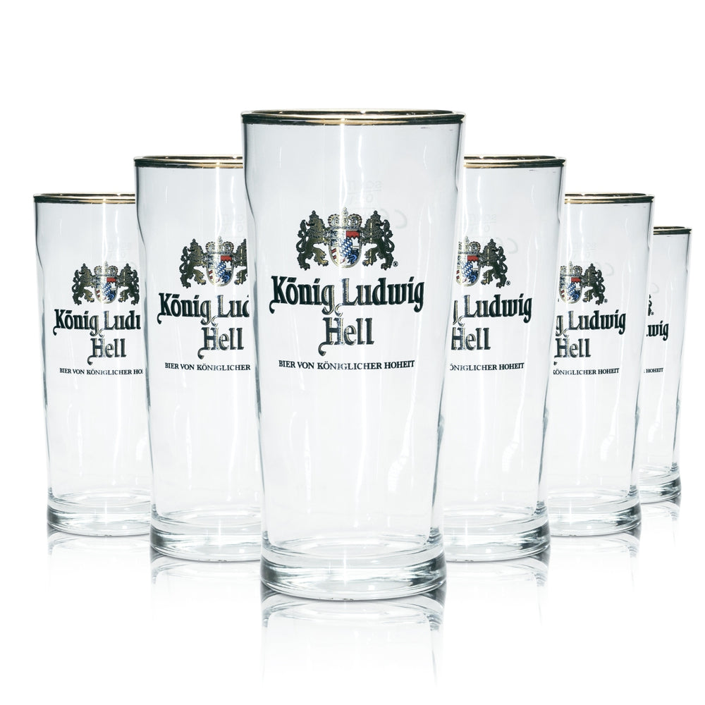 6 verres à bière König Ludwig 0,2 l Willi Becher Germania Relief Schlief Gläser Beer