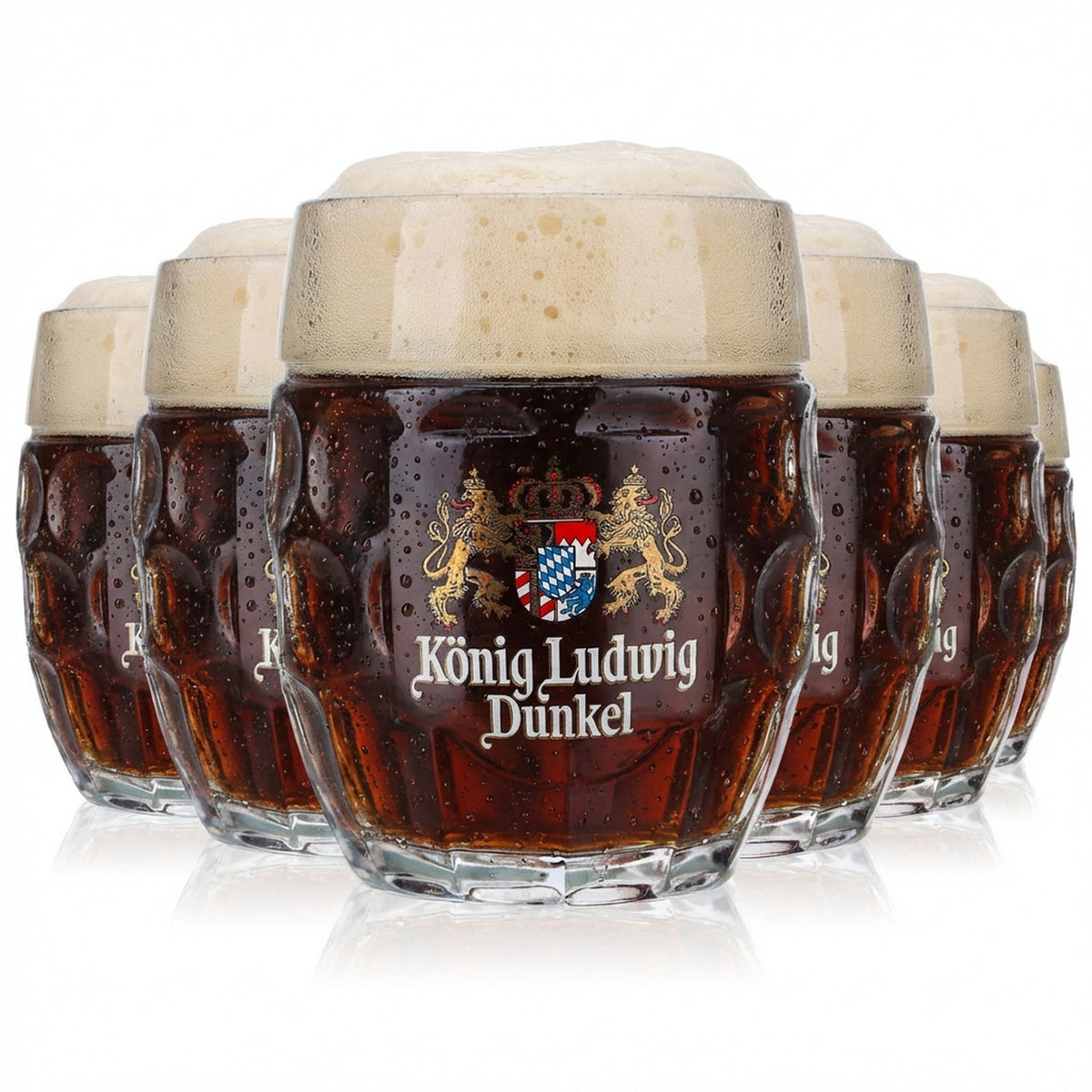 6 chopes à bière König Ludwig Seidel 0,5 l « Dunkel » Punkt-Seidel