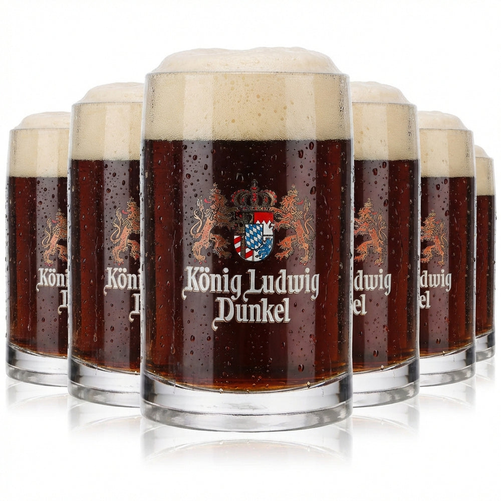 6 chopes à bière König Ludwig Seidel 0,3 l, inscription blanche « Rastal Glückauf »