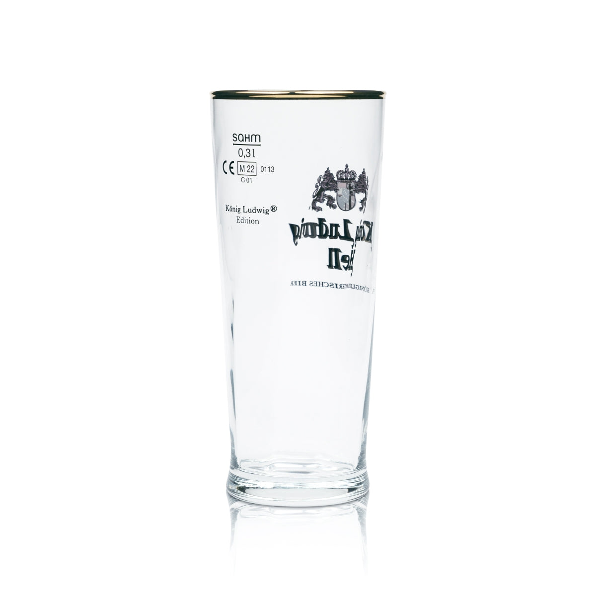 6 verres à bière König Ludwig Hell 0,3 l, bord doré Germania, relief Sahm – Vue 3
