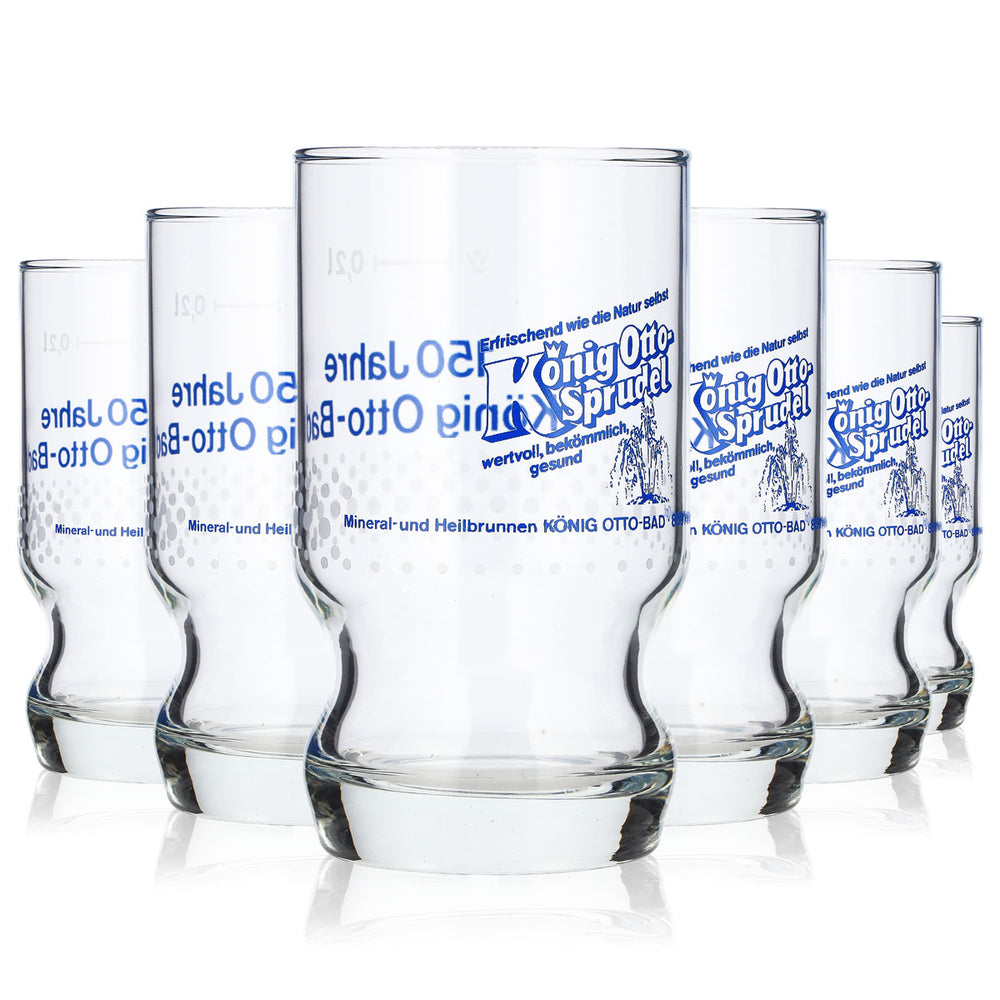 Lot de 6 verres à eau gazeuse « König Otto » de 0,2 l – 150 ans de König Otto-Bad (lot de 6)