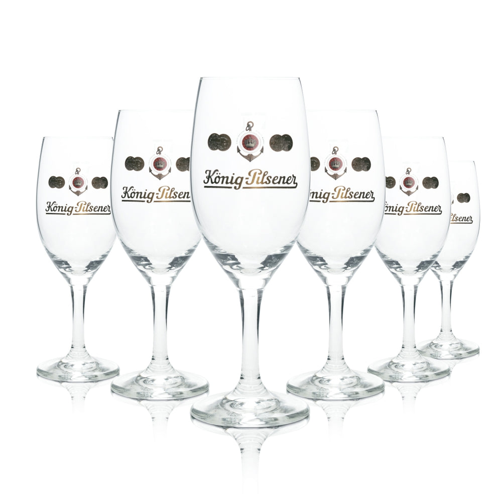 6 verres à bière König Pilsener 0,25 l tulipe Ritzenhoff Pokal Brauerei Beer