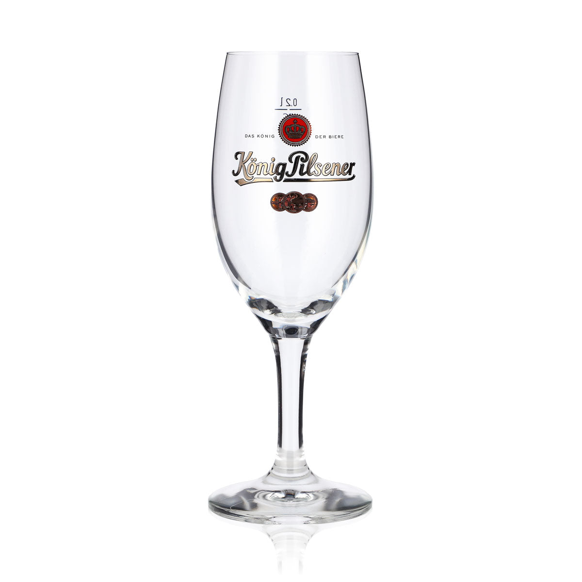 Lot de 6 verres à bière König Pilsener 0,2 l, forme tulipe – « Le roi des bières » – Verre à bière rc – Vue 2