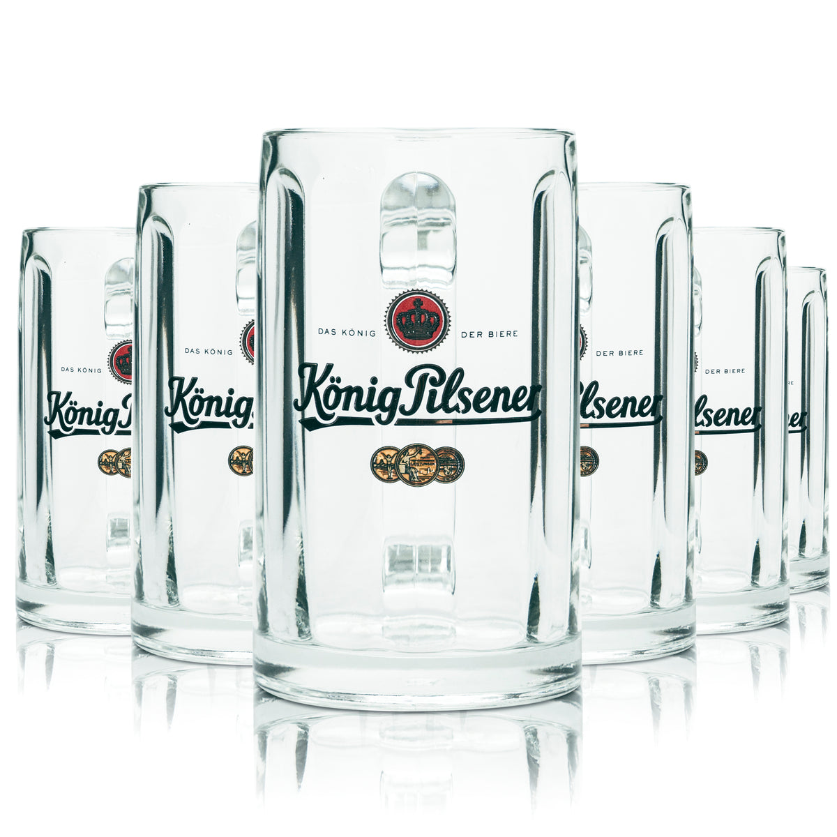 6 verres à bière König Pilsener 0,3 l, chope en relief, anse, verres à bière, chopes – Vue 4