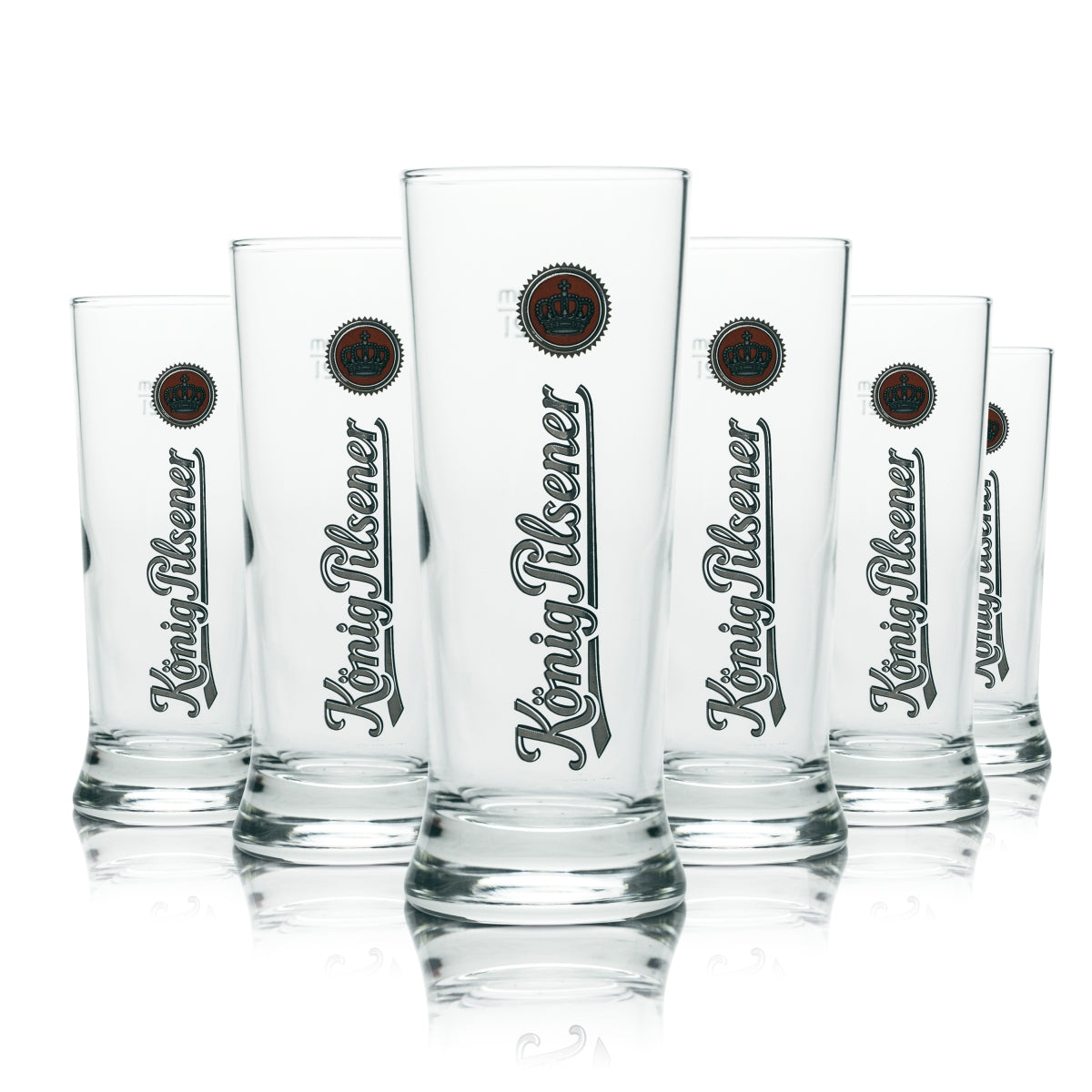 6 verres à bière König Pilsener 0,2 l, verres à bière Pilsener, verres à bière de brasserie, verres à bière gastronomiques