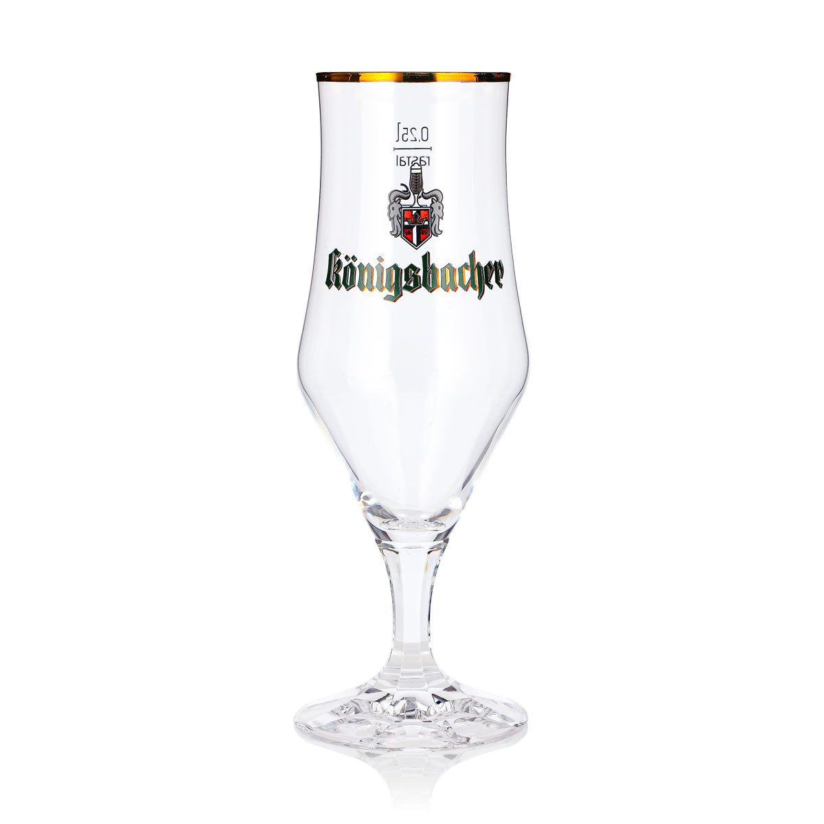6 verres à bière Königsbacher de 0,25 l, forme calice, bord doré, modèle Rastal (lot de 6) – Vue 2