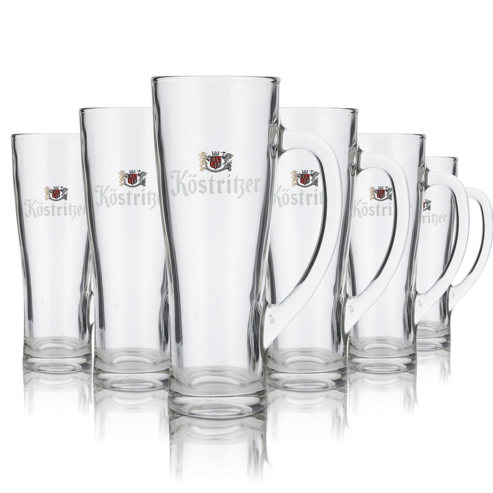 6 verres Köstritzer 0,3 l, chopes, verres à bière, ensemble de verres, brasserie, bière brune