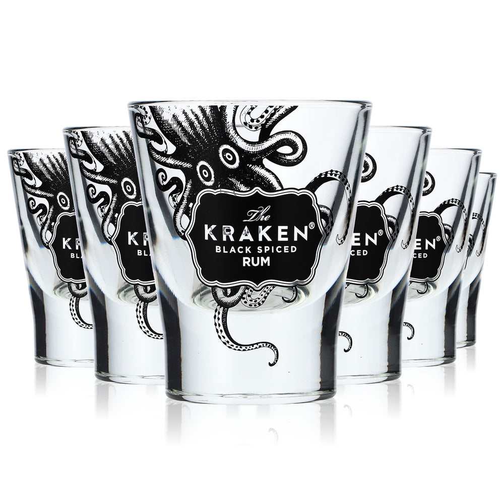 6 verres à rhum Kraken : verre à shot, verre tumbler, verre à long drink, verre à cocktail (lot de 6)