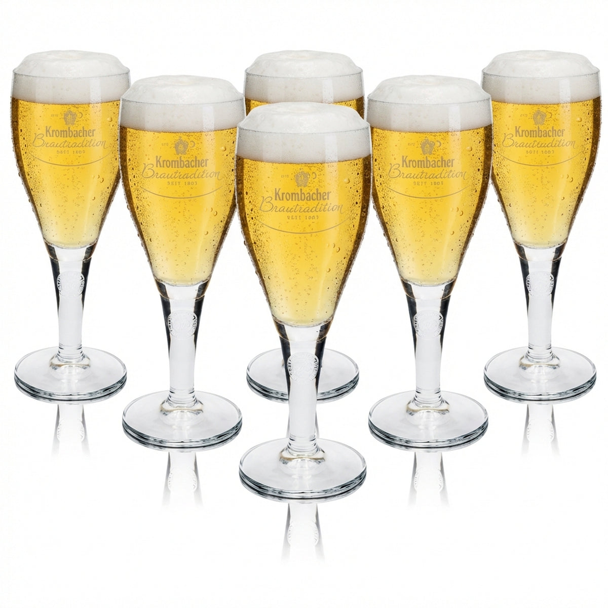 6 verres à bière Krombacher 0,3 l Pokal Traditions Sahm