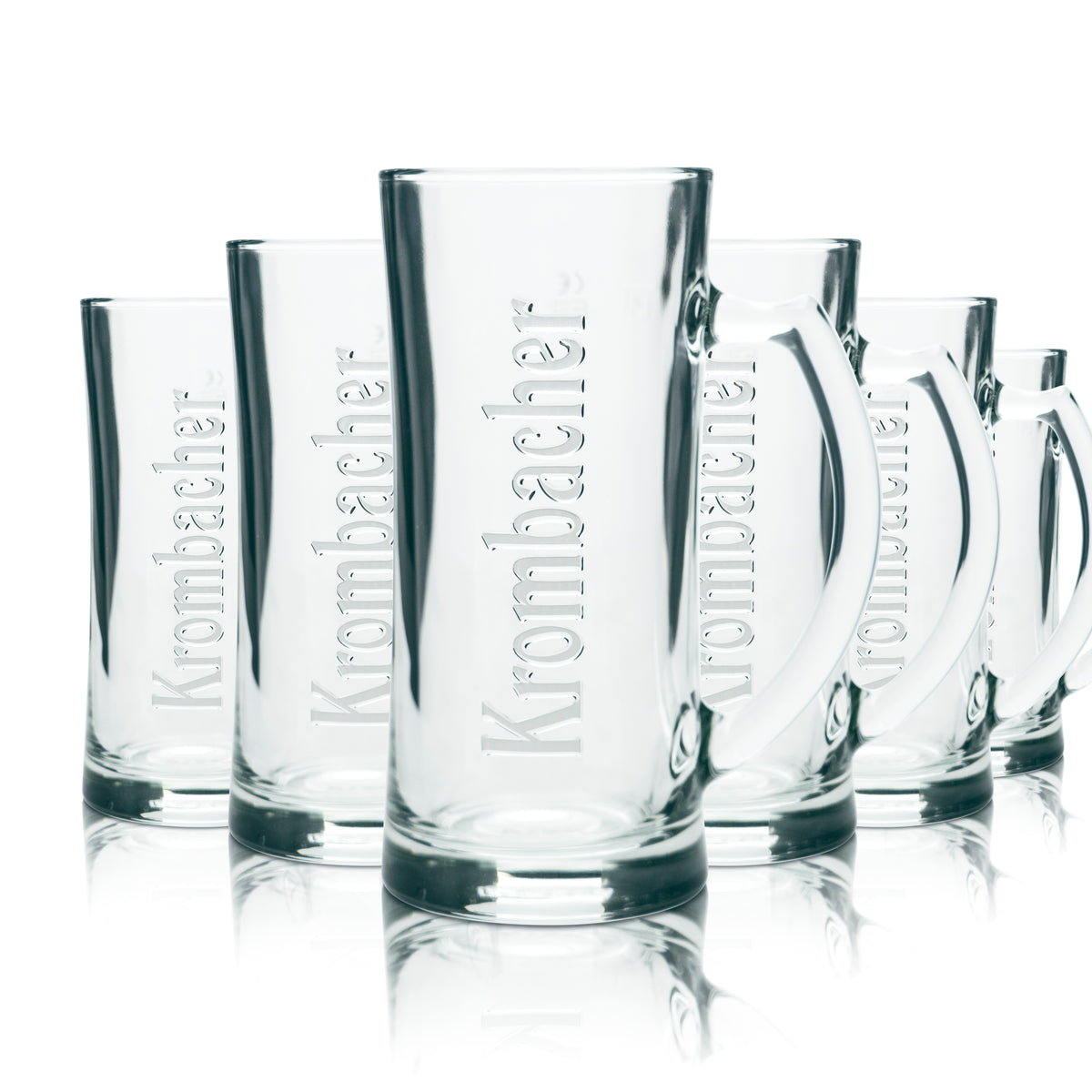 6 verres à bière Krombacher 0,4 l, chope exclusive Seidel Rastal Relief avec anse – Vue 5