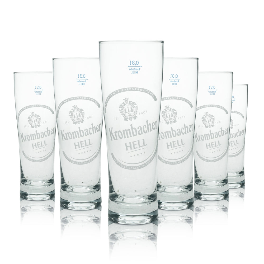 6 verres à bière Krombacher Tulipe 0,3 l Sahm Hell