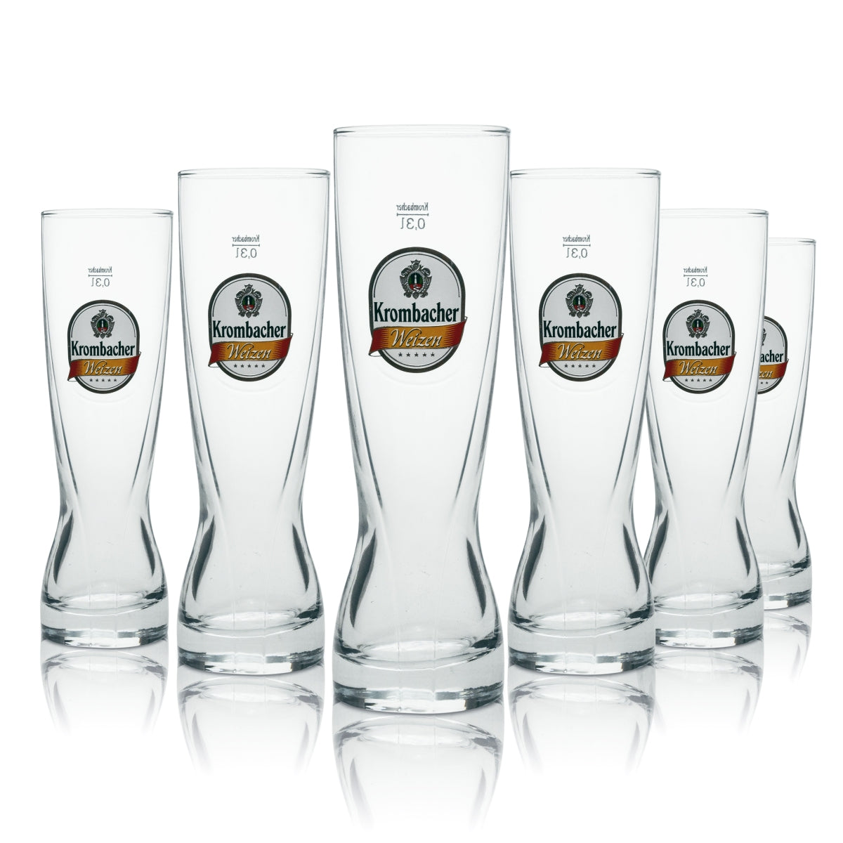6 verres à bière Krombacher Weizen 0,3 l