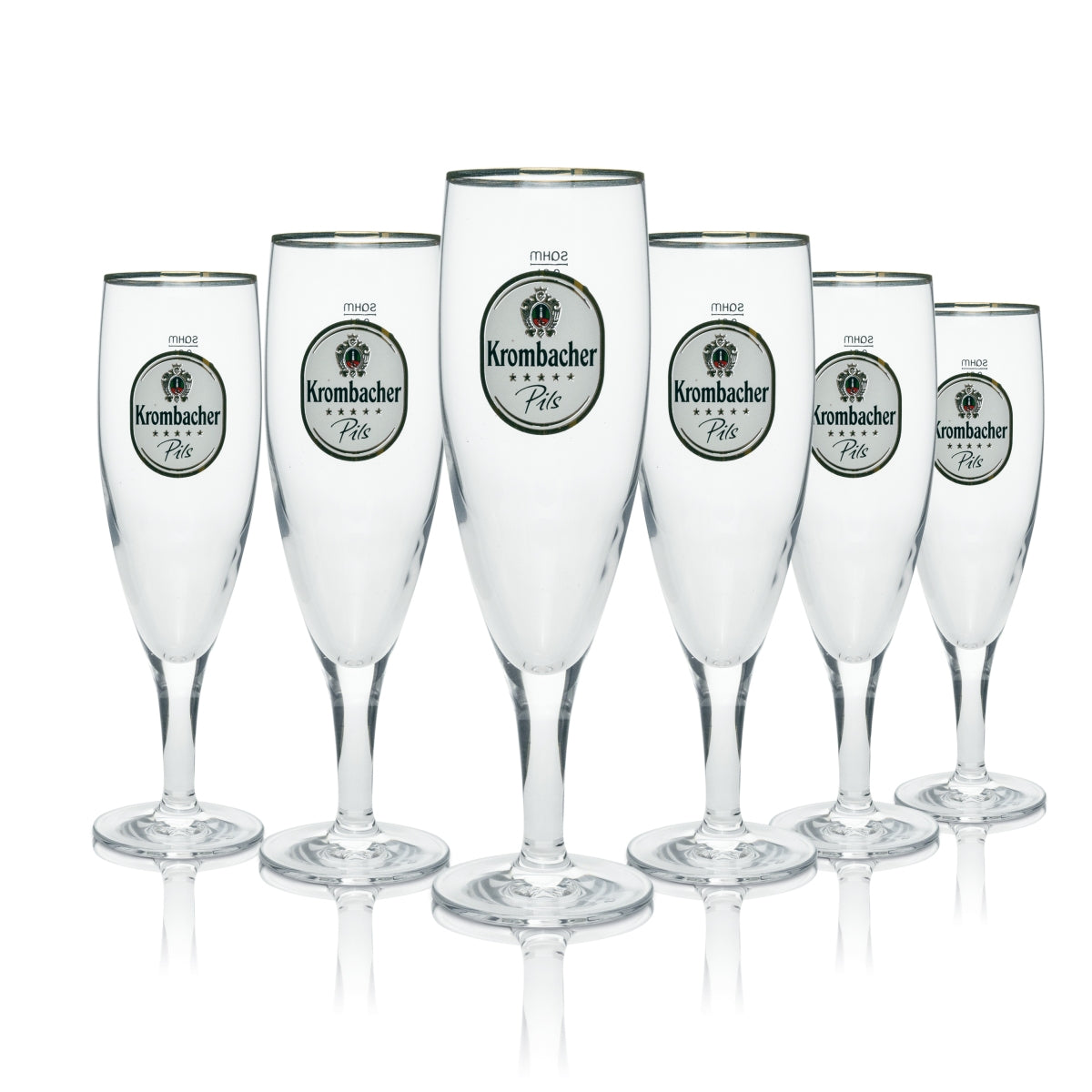 6 verres à bière Krombacher 0,2 l Verres exclusifs en forme de coupe Verres à bière tulipe Verres à bière pilse Tulipes Bord doré – Vue 2