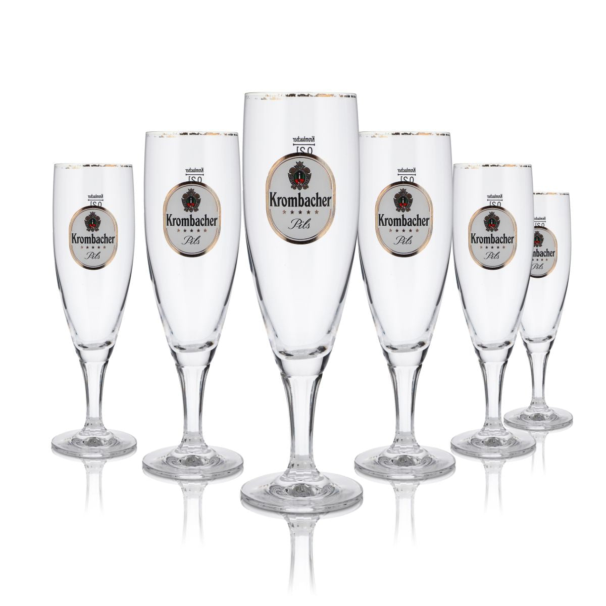 6 verres Krombacher 0,2 l Verres à bière Pilstulpe Set de verres à bière Coupe exclusive Produit de deuxième choix