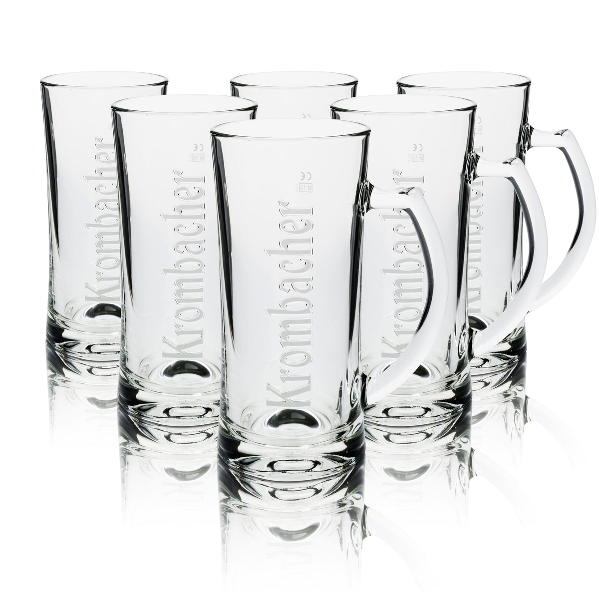 6 verres Krombacher 0,5 l, chopes Humpen Seidel en relief, verres à bière Pils Gastro en chêne – Vue 5
