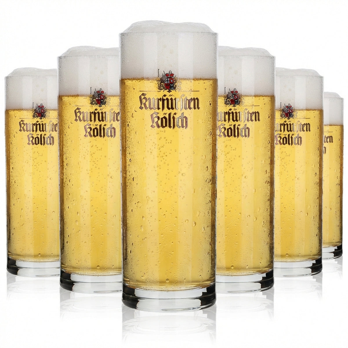6 verres à bière Kölsch Kurfürsten 0,4 l, set de verres à bière Kneipe