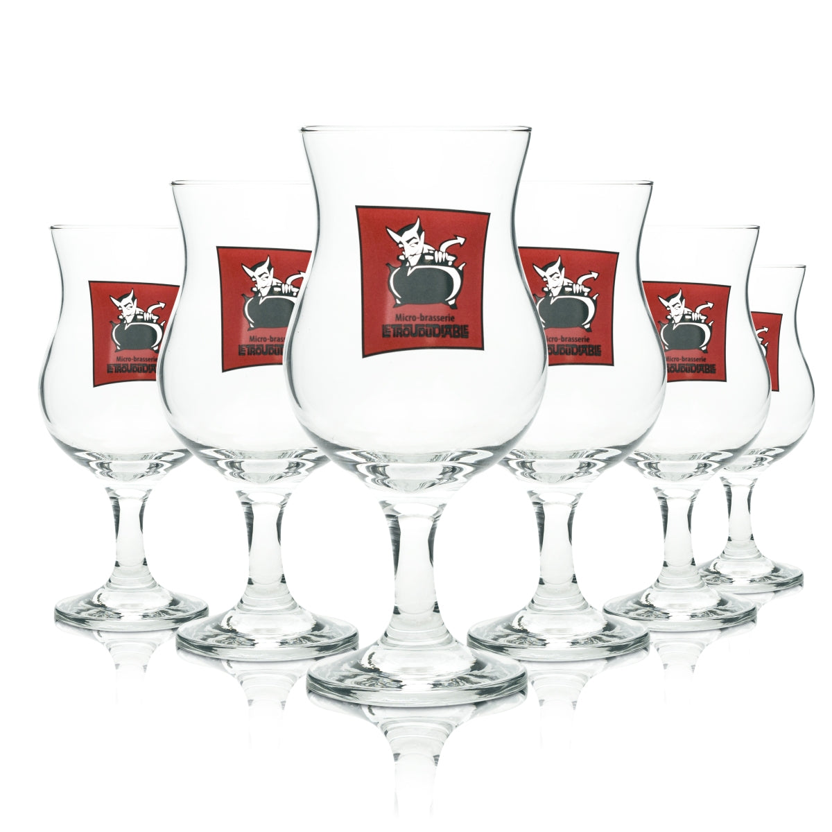 6x Verre à bière Le Trou du Diable 0,38 l Calice Micro Brasserie Verres à bière artisanale Tulipe