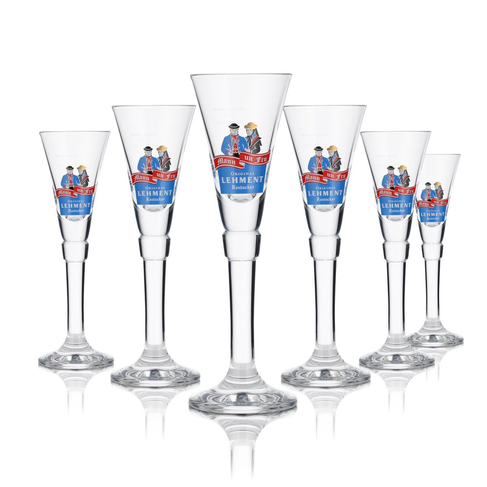 6x Lehment Verre à schnaps 2 cl Verre à pied Verre à calice Verres à akvavit Set Rostock
