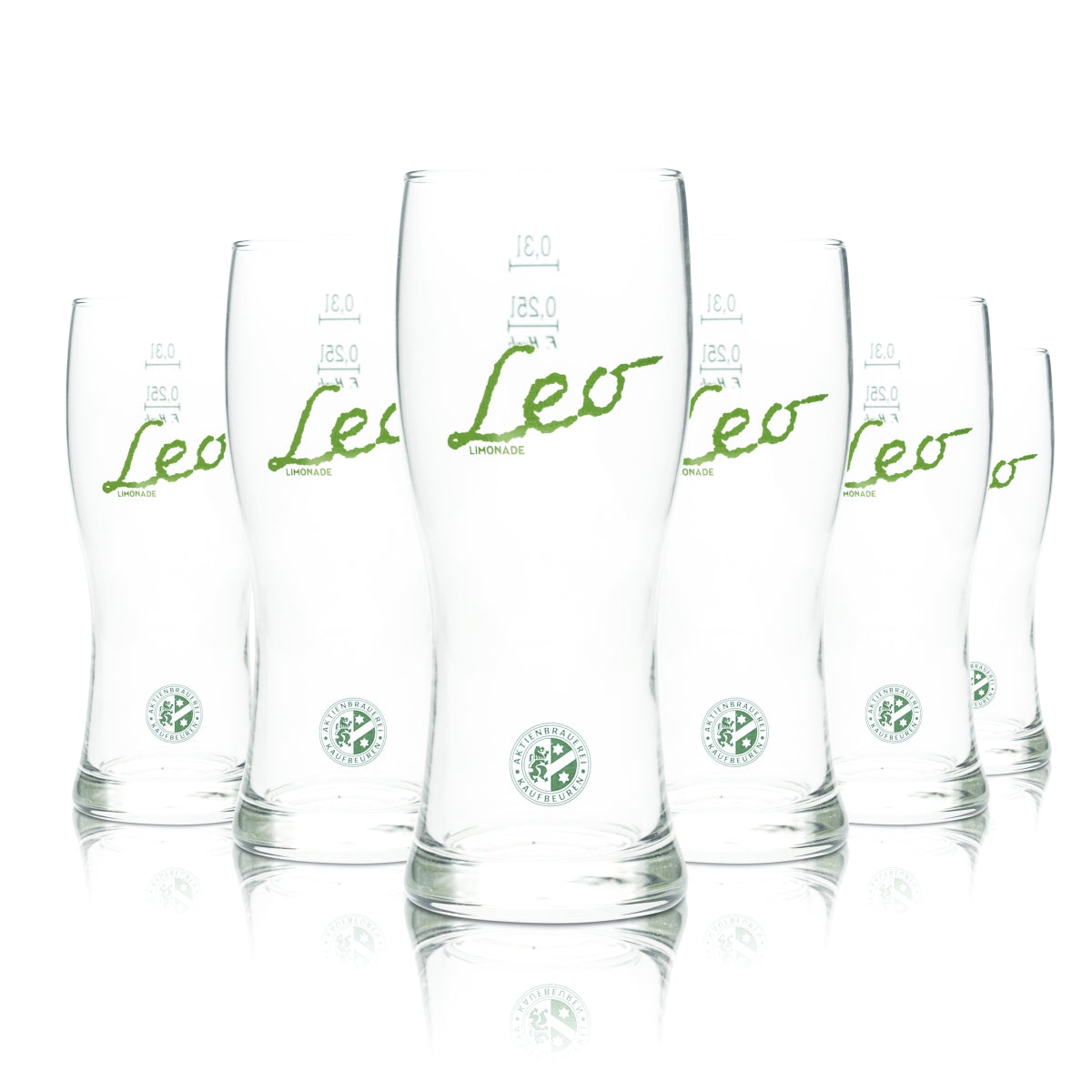 6x verre à limonade Leo 0,3 l ABK Aktien Brauerei Verres à mélange pour boissons non alcoolisées Radler