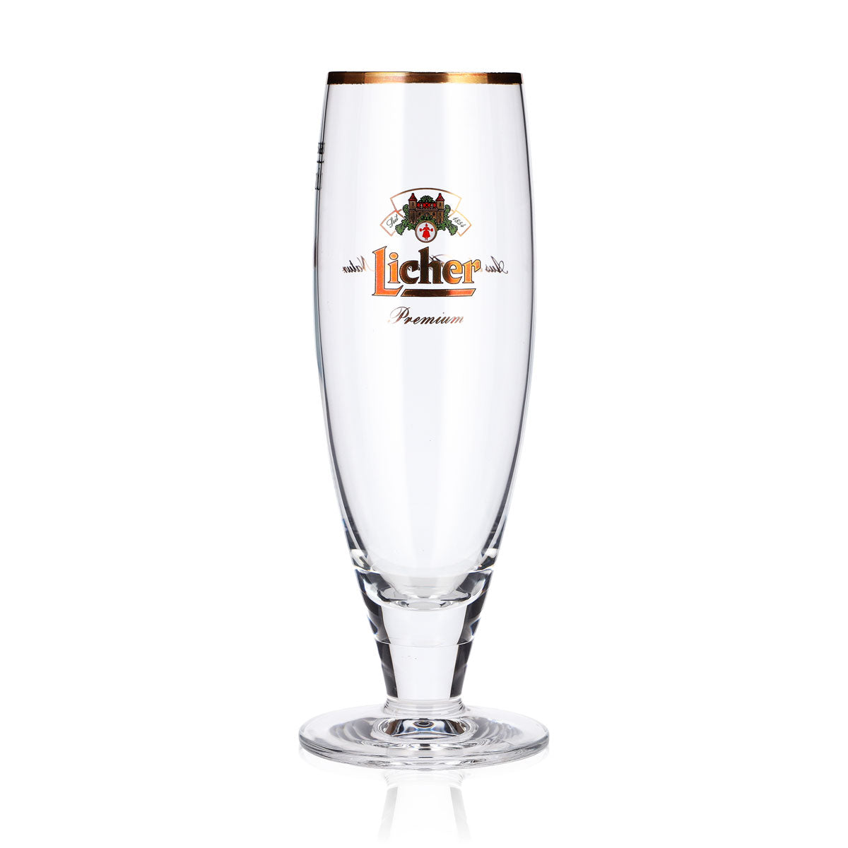 6 verres à bière Licher de 0,2 l, modèle « Pokal », gamme Premium, bord doré, motif Rastal – Vue 2