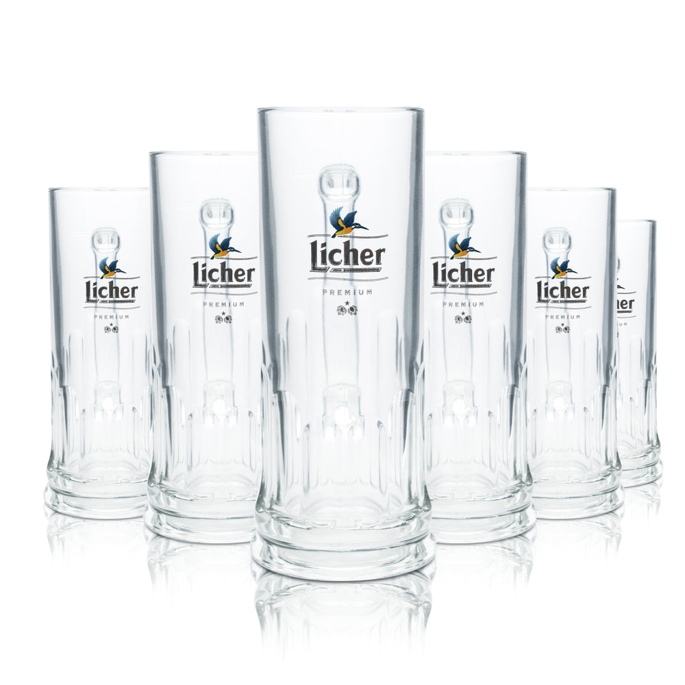 6 verres à bière Licher 0,3 l chope Humpen Seidel contour verres brasserie Pils Gastro
