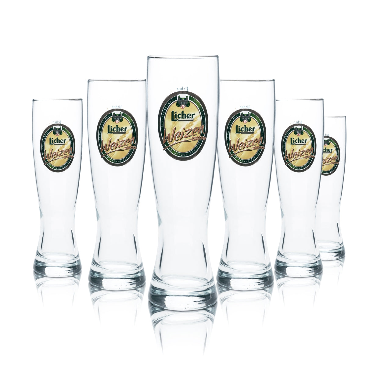 6 verres à bière Licher 0,5 l, bière blanche à la levure, verres de brasserie, bistrot