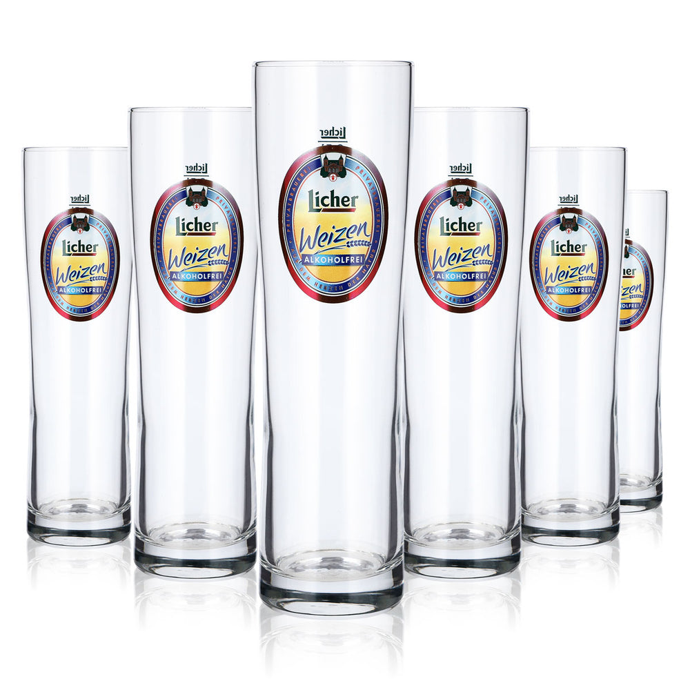 6 verres à bière Licher de 0,5 l, verres à bière blanche, verres à bière de blé sans alcool