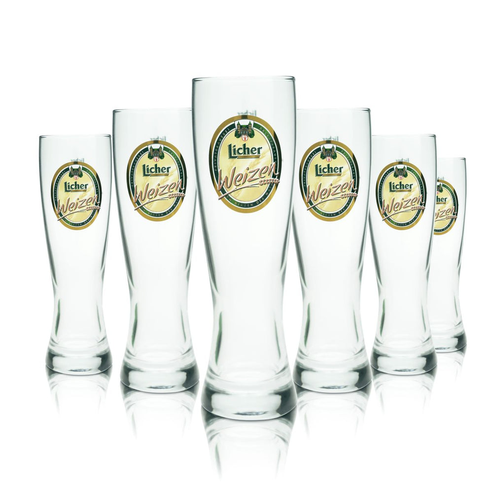 6 verres à bière Licher 0,3 l Verres à bière blanche Verres Hefeweizen Set Brasserie Gastronomie Chêne
