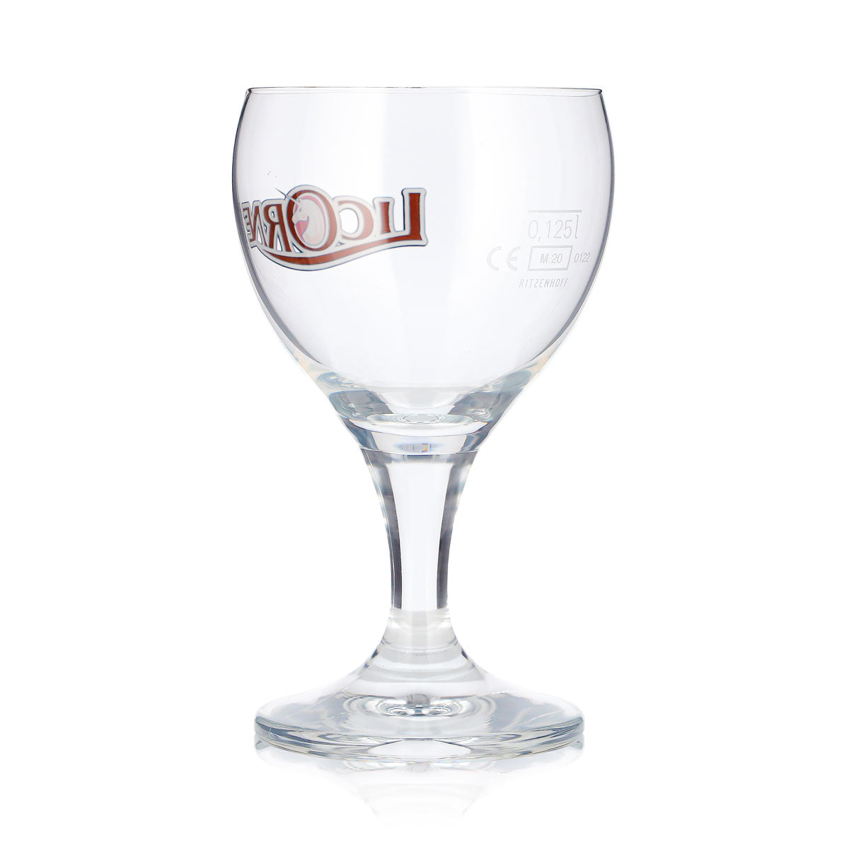6 verres à bière « Licorne Noël » de 0,125 l, en forme de coupe, avec logo licorne et inscription en lettres marron (lot de 6) – Vue 4
