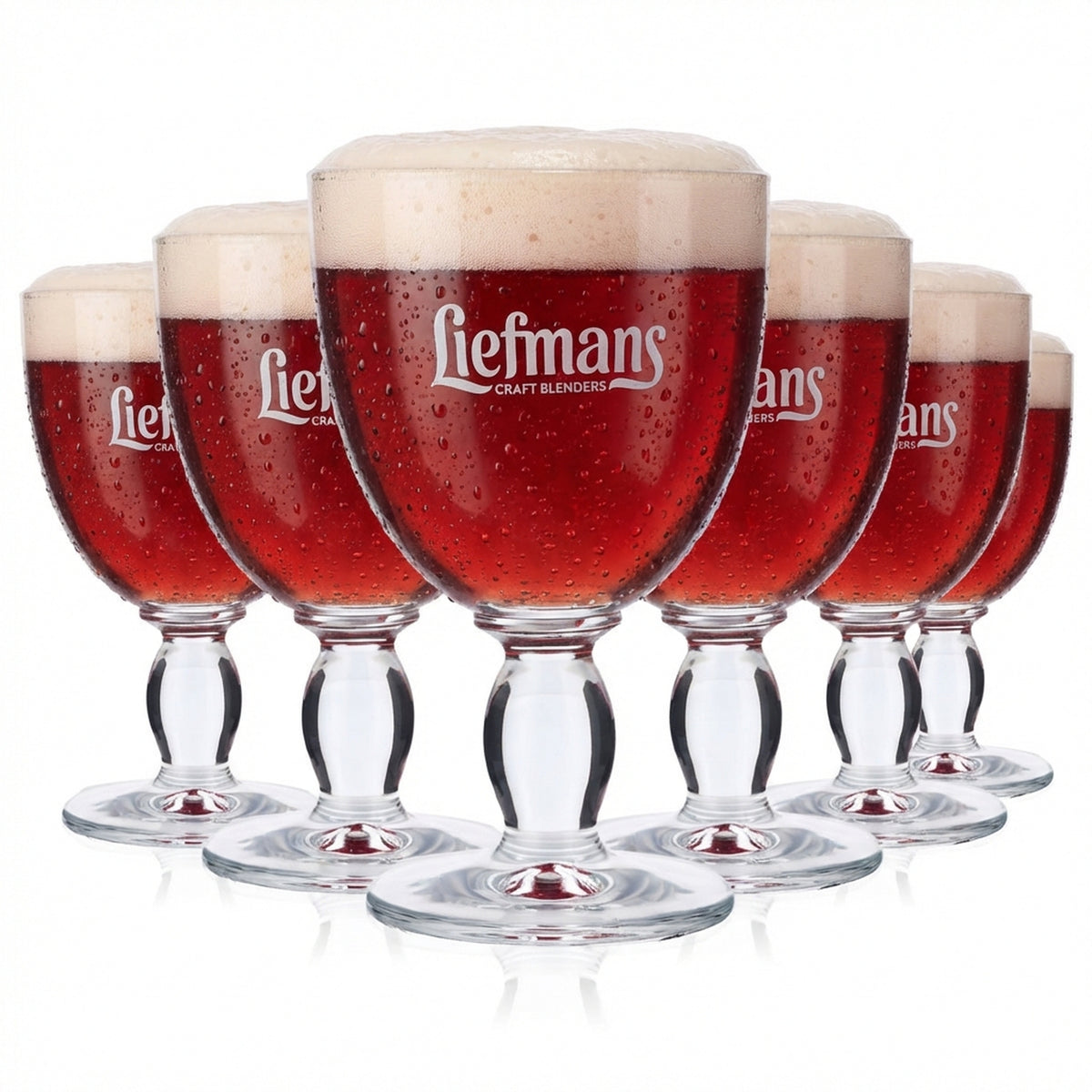 6 verres à bière Liefmans 0,25 l Verres à bière en forme de coupe Coupe Logo blanc