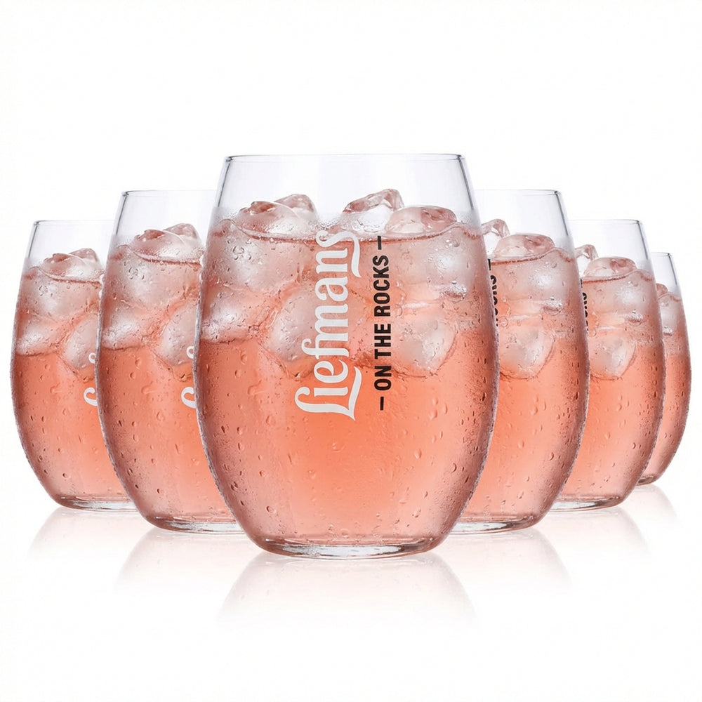 6 verres à bière Liefmans 0,43 l Tumbler bombés  Logo vertical On the Rocks