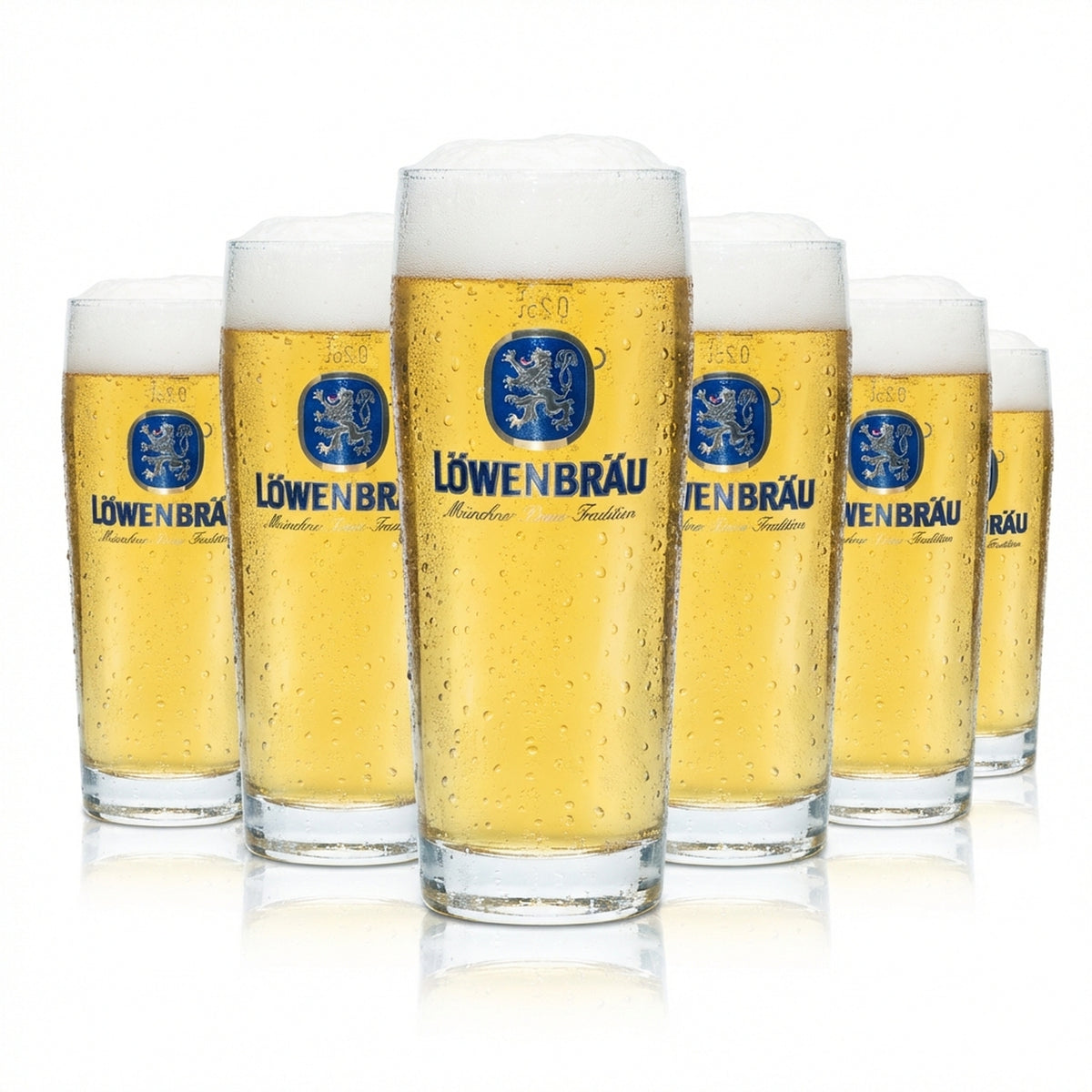 6 verres à bière Löwenbräu 0,25 l Willi Becher Rastal Verres Tumbler Bavière Beer Bar