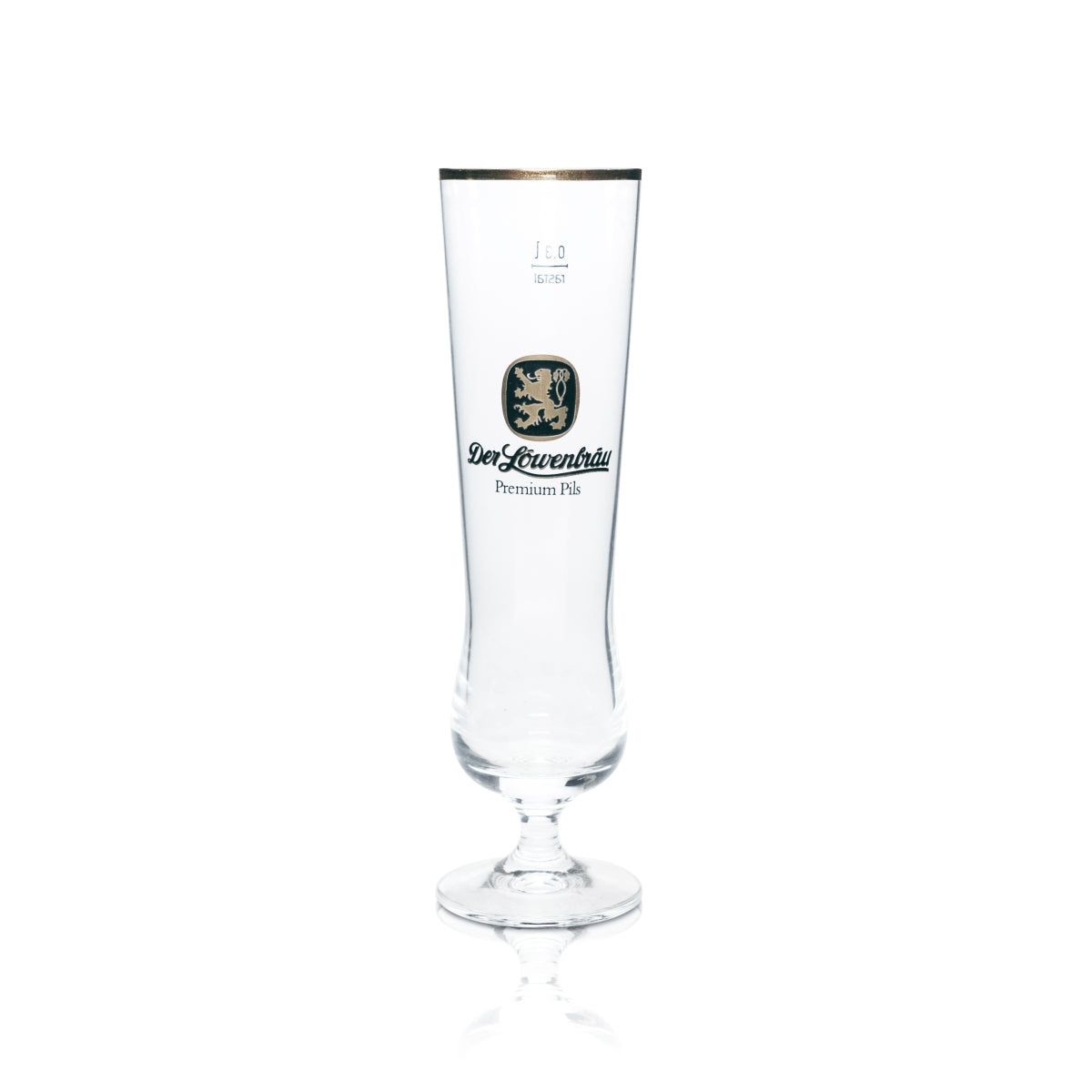 6 verres à bière Löwenbräu 0,3 l, forme tulipe, bord doré, brasserie Gastro München – Vue 2