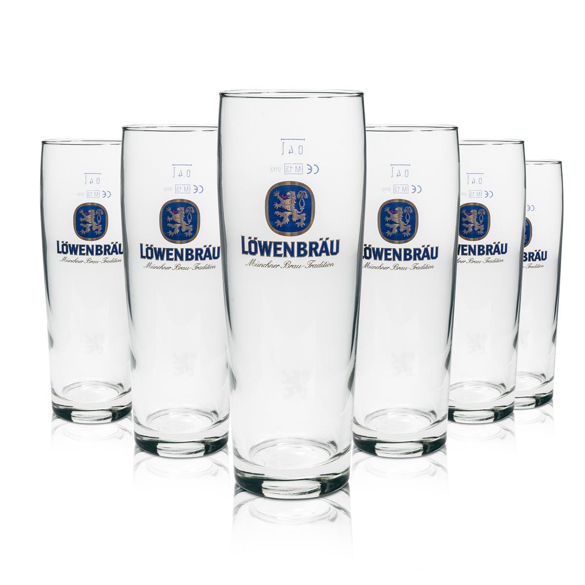 6 verres à bière Löwenbräu 0,4 l Willi Becher Rastal – Vue 2