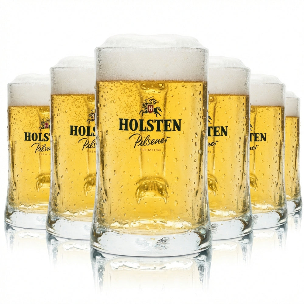 6 verres à bière Löwenbräu 0,5 l, chope Glückauf Rastal, verres à anse Beer