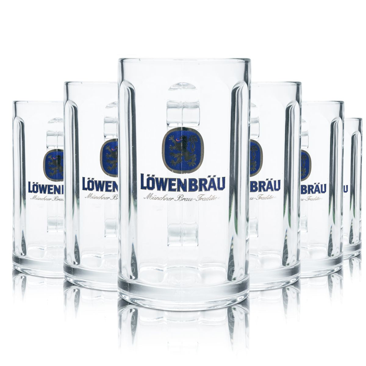 6x Löwenbräu Verre à bière 0,5l Verre à contour Krug Humpen Seidel Set de verres B-Ware