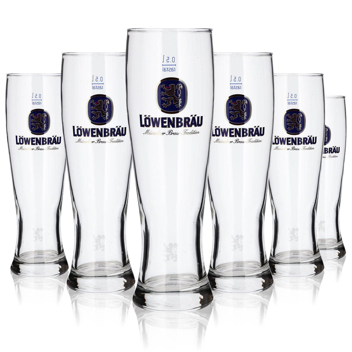 6 verres Löwenbräu 0,5 l Verres à bière blanche Verres à bière de blé Set Brasserie Bavière – Vue 5