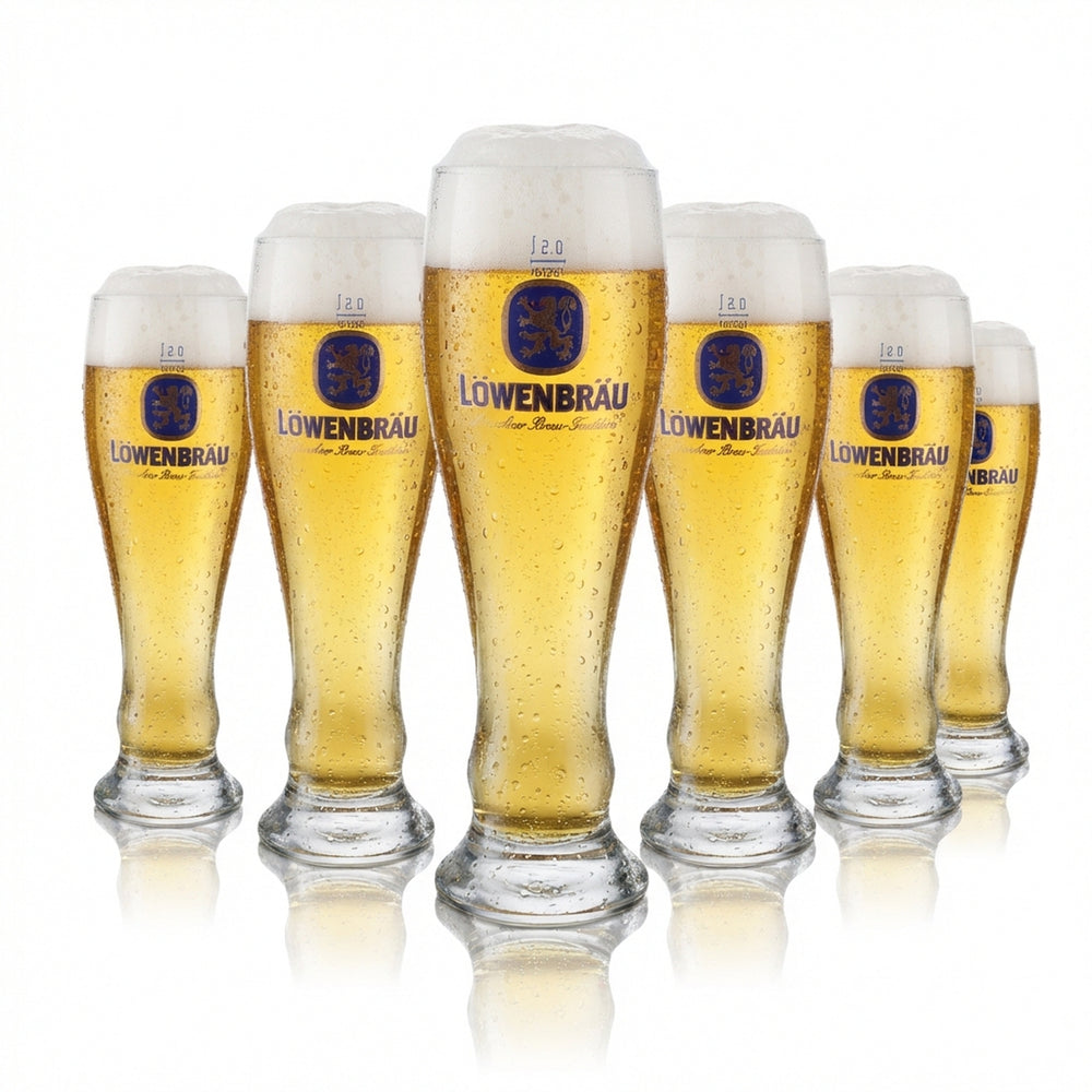 6 verres Löwenbräu 0,5 l Verres à bière blanche Verres Hefeweizen Set Brasserie Bavière Gastronomie
