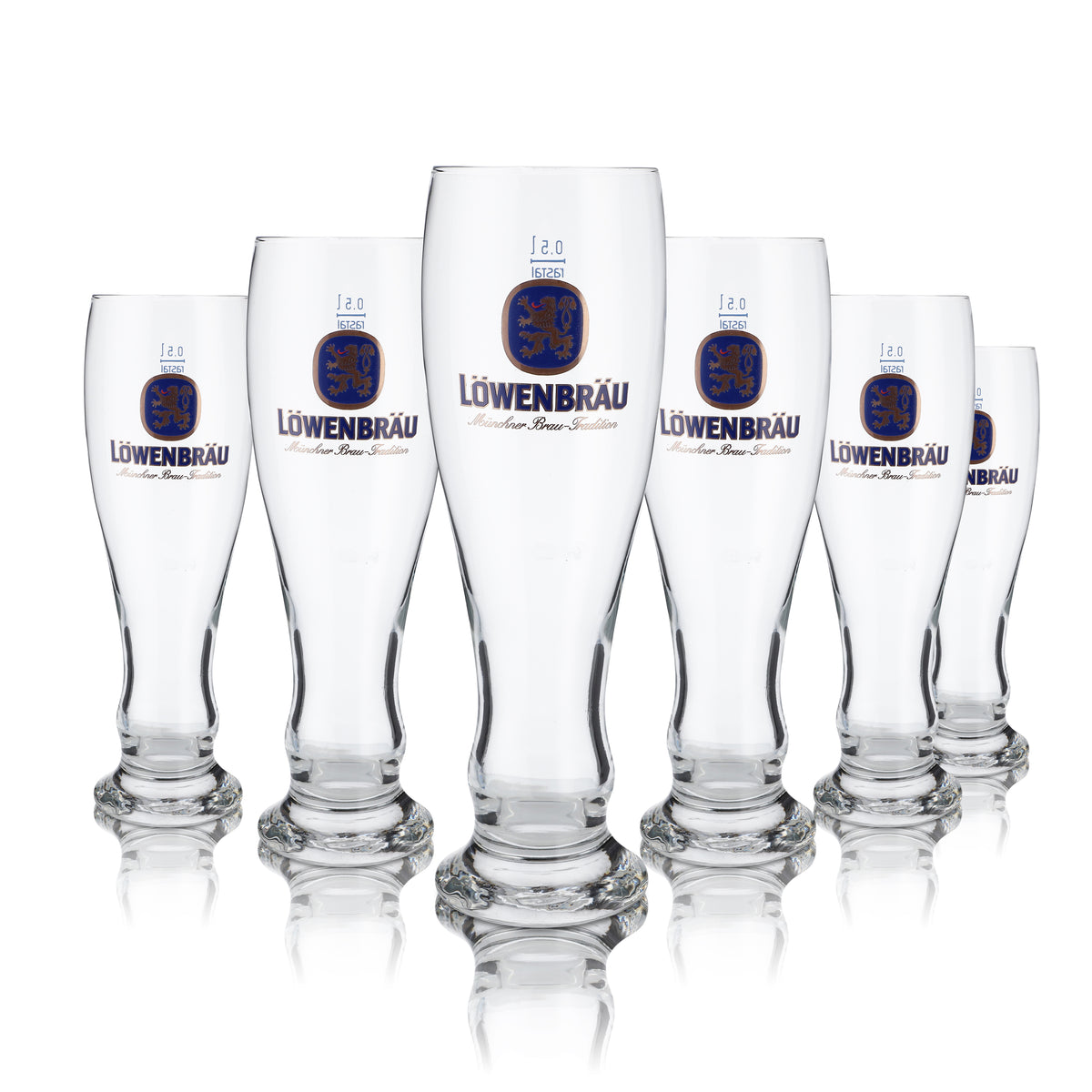 6 verres Löwenbräu 0,5 l Verres à bière blanche Verres Hefeweizen Set Brasserie Bavière Gastronomie – Vue 4
