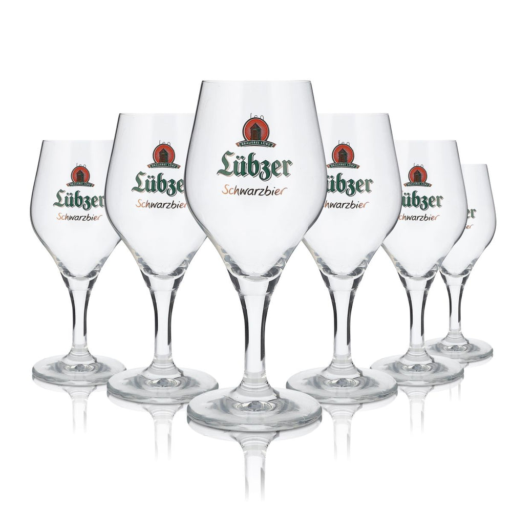 6 verres Lübzer 0,3 l Verres à bière Gran Cru Pokal Verres à bière brune Set Brasserie