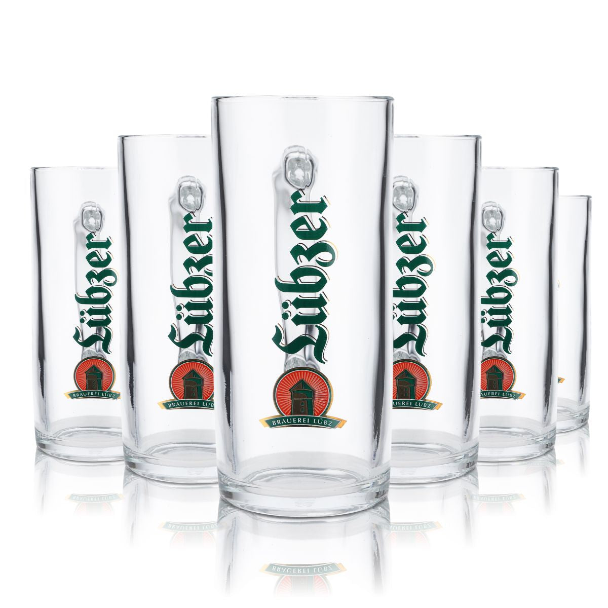 6 verres Lübzer 0,4 l, chopes Berna 400, verres à bière, ensemble de verres de brasserie