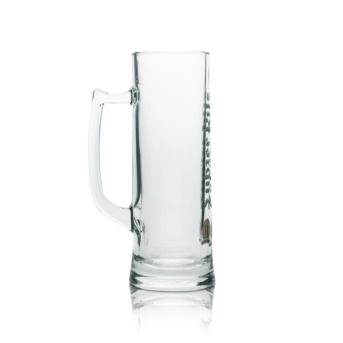 6 chopes à bière Lübzer Pils 0,4 l avec anse, verres Seidel, brasserie Lübz – Vue 3
